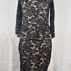 Chic Black Lace Long Sleeve Dress